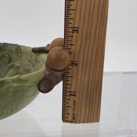 Takahashi San Francisco Porcelain Hand Painted Bowl Oak Leaves Acorns Green 6" - Picture 12 of 12